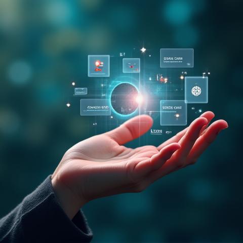 Stylized hand interacting with a digital interface, symbolizing user control over data and privacy settings.